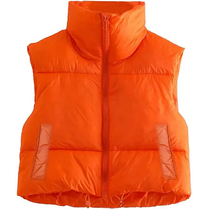 Women Autumn Winter Vest Sleeveless Jackets Waistcoat Clothing Warm Coats  Luxury Padded Puffer Vest Female Clothes