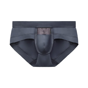 Men Modal Underwear Mid Waist Sexy Ice Wire Mesh Hollow Briefs Solid Color Double Layer Boxer | TageUnlimited