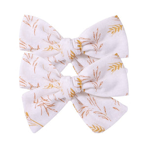 2Pcs/Set Sweet Flower Print Bowknot Hair Clips for Cute Baby Girls Cotton Bows Hairpins Barrettes Headwear Kids Hair Accessories | TageUnlimited