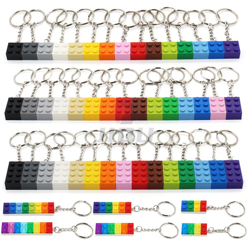 Creative Colorful 2x4 2x6 2x8 Plate 2x2 2x3 2x4 Brick DIY Key Hanging Ring Chain Building Blocks Compatible All Brands Toys 3917 | TageUnlimited