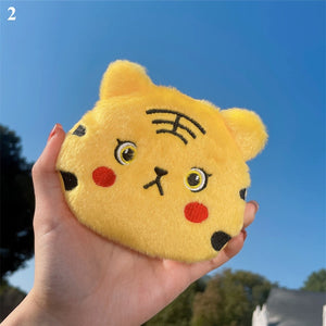 Women's Cartoon Coin Purse Three-dimensional Plush Zipper Headphone Bag Wallet Key Chain. | TageUnlimited