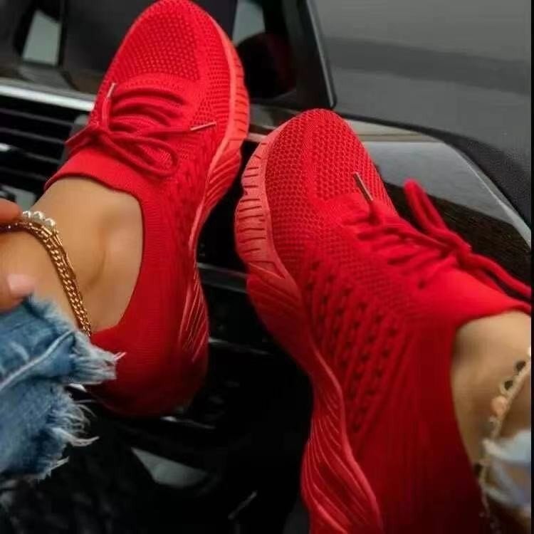 Mesh Breathable Women Casual Sneakers Lace-up Vulcanized Shoes Ladies Platform Sneakers Female Shoes Plus Size Zapatos De Mujer | TageUnlimited