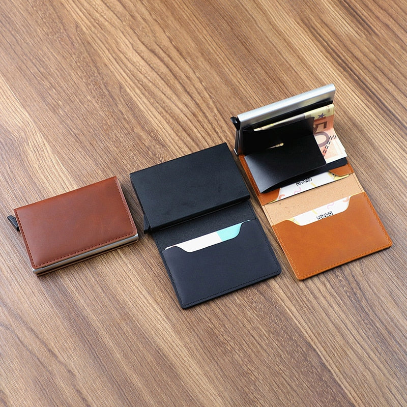Credit Card Holder for Men Bank Cards Holders Leather RFID Wallet Mini Money Clips Business Luxury Women Small Purse | TageUnlimited