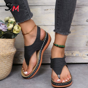 Summer Oxford Women Sandals Flats Slippers Pu Leather Flip Flops Belt Buckle Female Shoes New Rome Fashion Women Slides | TageUnlimited