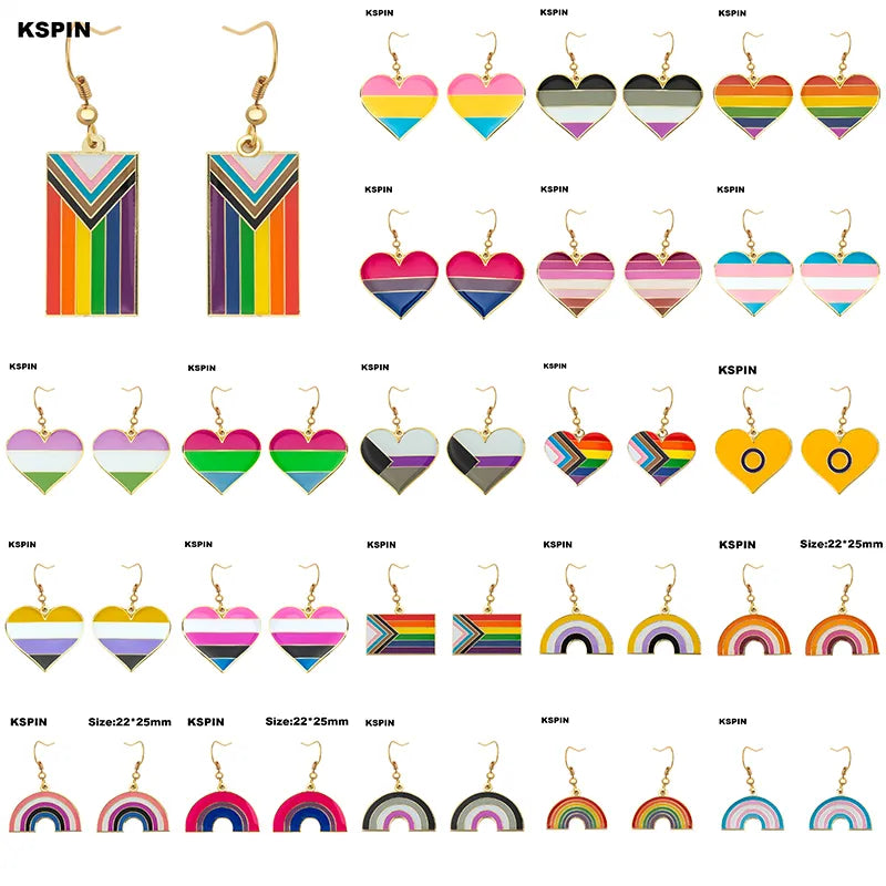 Transgender Rainbow Pansexual pride Genderqueer pride LGBT Earrings Gay Pride Rainbow Earrings Jewelry For Women Men Lovers Gift | LGBTQ+ Gifts | TageUnlimited