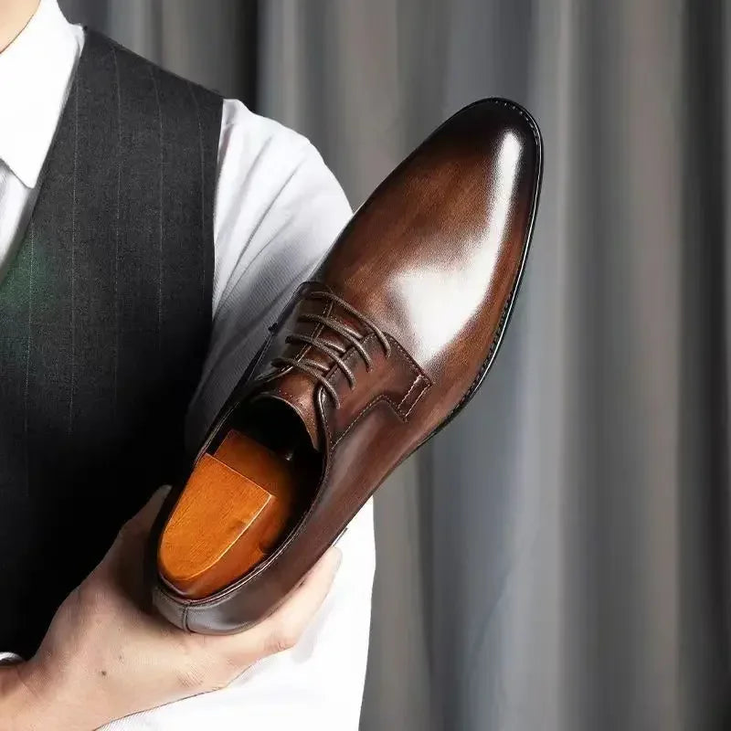 Luxury Men's Leather Shoes High Quality Men's Shoes Pointed Oxford Wedding Leather Men Dress Shoes Gentleman Office Man Shoe