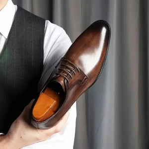 Luxury Men's Leather Shoes High Quality Men's Shoes Pointed Oxford Wedding Leather Men Dress Shoes Gentleman Office Man Shoe