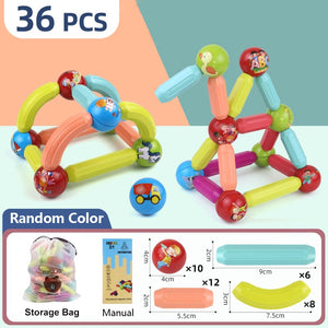 Magic Magnetic Building Blocks Toy Magnetic Construction Set Magnet Ball Sticks Rod Games Montessori Educational Toys For Kids | TageUnlimited