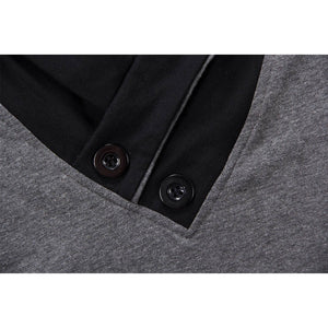 New Plus Size Summer Mens T-Shirts Fashion Slim Short Sleeve Patchwork V Neck Cotton Black T Shirt Men Button Tops &amp; Tees | TageUnlimited