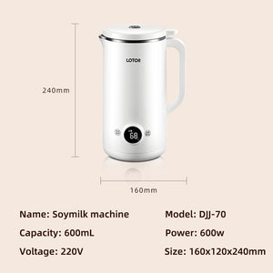 600ml Soybean Milk Machine Electric Juicer Soy Milk Maker Portable Blender Mixer Rice Paste Maker Wall Breaking Machine 220V | TageUnlimited