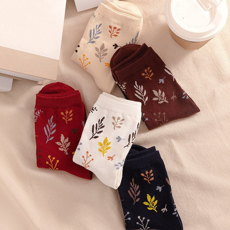 Woman Socks Japanese Style Print Girls Sweet Long Socks Korean Fashion Cotton Soft Harajuku Retro Vintage Streetwear Crew Socks | TageUnlimited