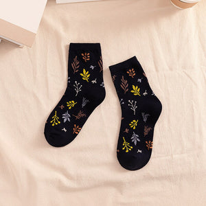 Woman Socks Japanese Style Print Girls Sweet Long Socks Korean Fashion Cotton Soft Harajuku Retro Vintage Streetwear Crew Socks | TageUnlimited
