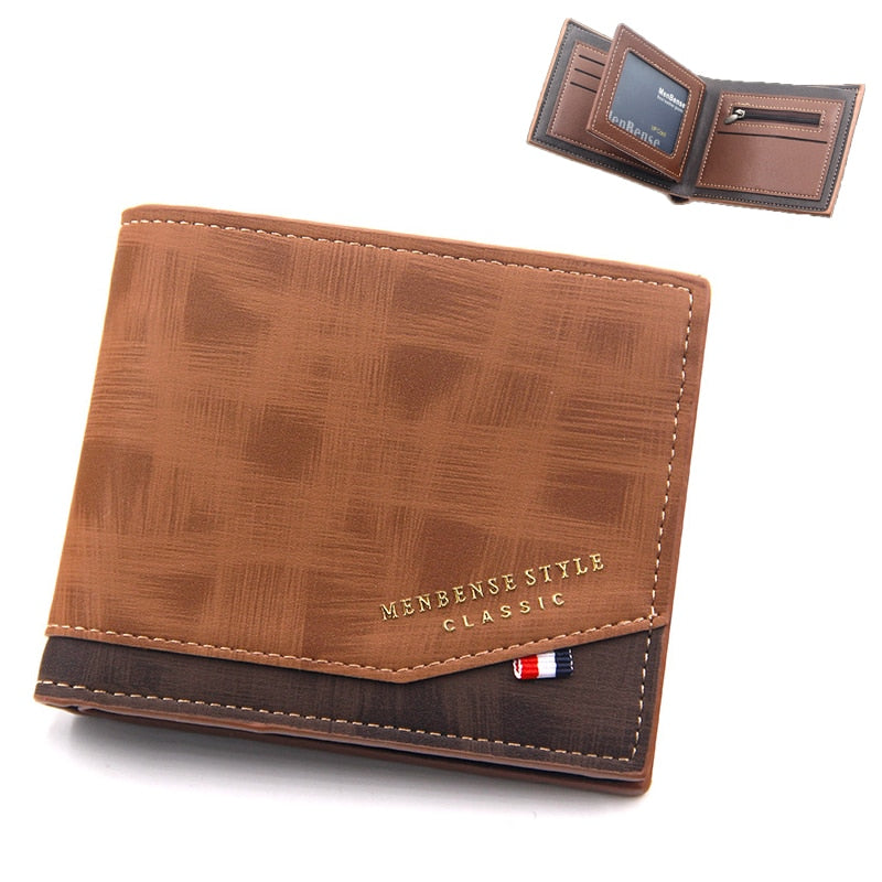 New Fashion PU Leather Wallets for Men with Coin Bag Zipper Small Money Purses Dollar Slim Purse New Design Men&#39;s Wallet | TageUnlimited
