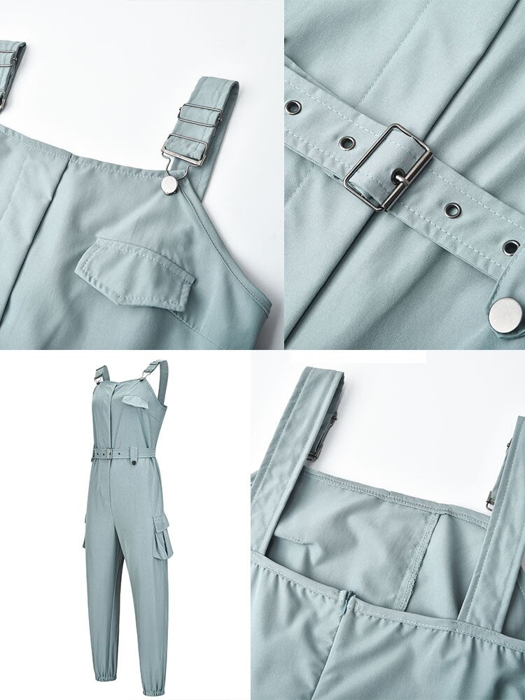 Cargo Jumpsuit Summer New Fashion Female Rompers Playsuits Belt Suspenders Pants Jump Suits for Women Minimalist Trousers | TageUnlimited