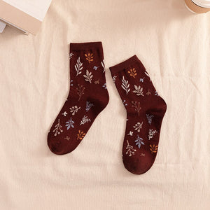 Woman Socks Japanese Style Print Girls Sweet Long Socks Korean Fashion Cotton Soft Harajuku Retro Vintage Streetwear Crew Socks | TageUnlimited