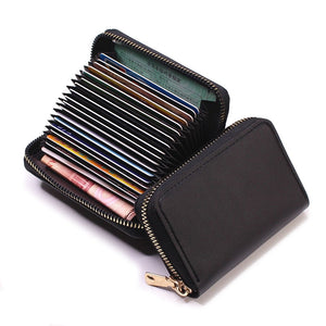 Business Card Holder Wallet Women/men Gray Bank/ID/Credit Card Holder 20 Bits Card Wallet PU Leather Protects Case Coin Purse | TageUnlimited