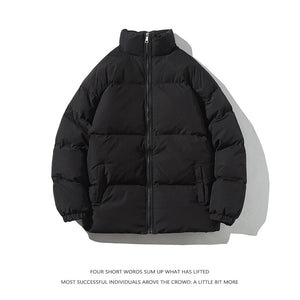 Streetwear  Warm Men Winter Coat Solid Color Casual Parka Stand Collar Fashion Oversize Women&#39;s Winter Jacket | TageUnlimited