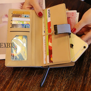 EXBX Women Wallet Hollow Golden Leaf Buckle Wallet PU Leather Purse Female Long Wallet for Women Coin Purse Card Holders Clutch | TageUnlimited
