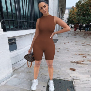 Jump Suits Women Sexy Bodycon Jumpsuits Sleeveless New Zipper Overall Tight Skinny Sport Casual Jumpsuit Outfits Women PR1488G | TageUnlimited