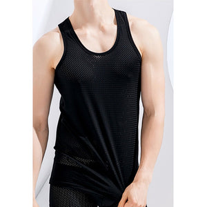 Men Casual Tank Summer Bodybuilding Fitness Muscle Singlet Man&#39;s Clothes Sleeveless Slim Fit Vest Mesh Quick-Drying Vest Hot | TageUnlimited