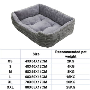 Bed for Dog Cat Pet Square Plush Kennel Medium Small Dog Sofa Bed Cushion Pet Calming Dog Bed House Pet Supplies Accessories | TageUnlimited