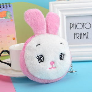 Women's Cartoon Coin Purse Three-dimensional Plush Zipper Headphone Bag Wallet Key Chain. | TageUnlimited