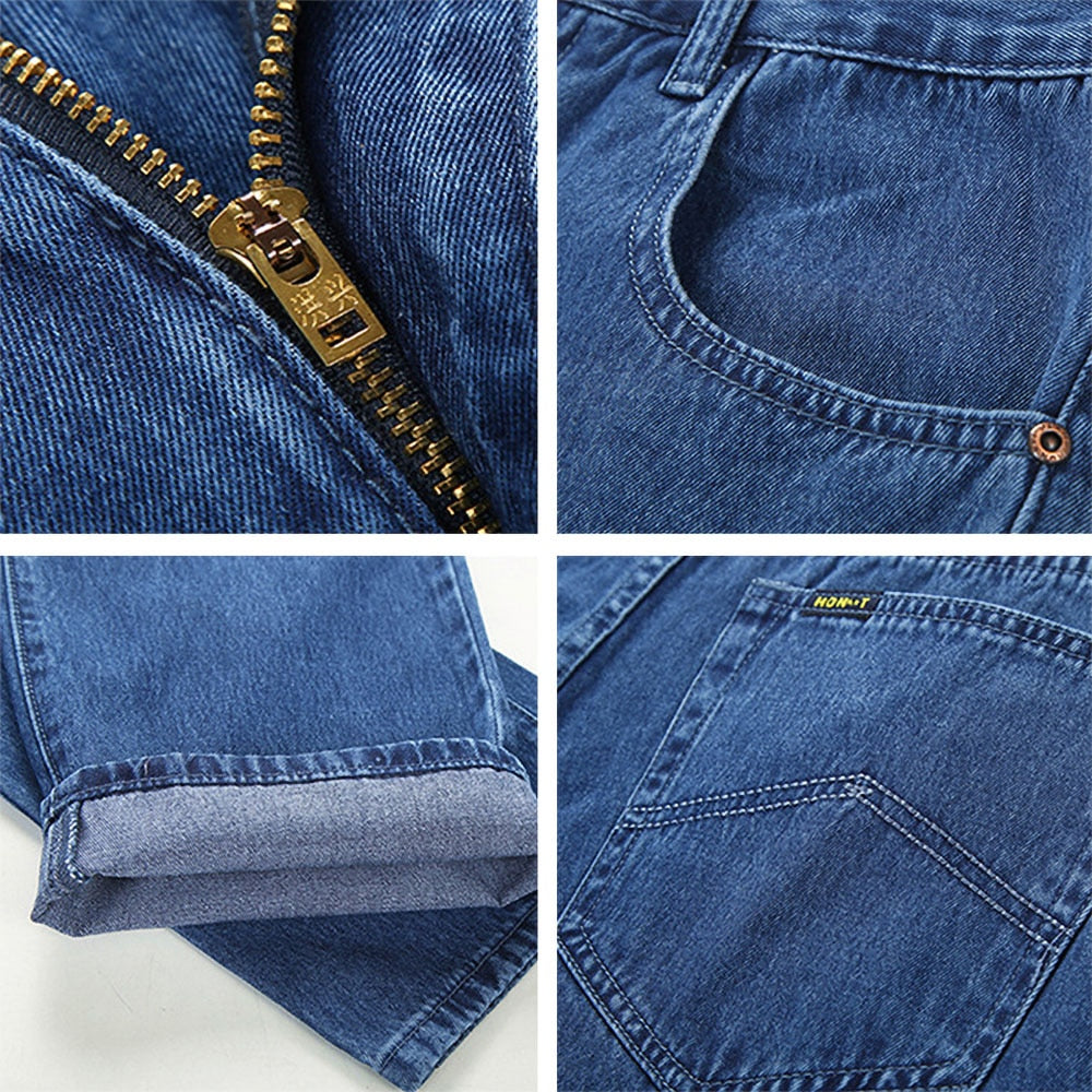Loose Jeans Men Business Cotton Fabric Summer Classic Brand Straight Denim Pants for Male Casual Trousers Mens | TageUnlimited