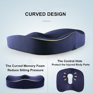 Memory Foam Seat Cushion Orthopedic Pillow Coccyx Office Chair Cushion Car Seat Pillow Wheelchair Massage Vertebrae Seat Pad | TageUnlimited