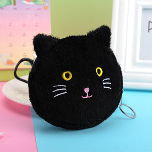 Women's Cartoon Coin Purse Three-dimensional Plush Zipper Headphone Bag Wallet Key Chain. | TageUnlimited
