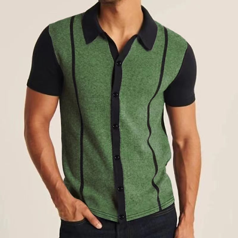 Summer Short Sleeve Mens Polo Shirts Luxury Loose Wide Striped Business Casual Thin Male Tops Fashion Man Tees Oversize S-3 | TageUnlimited