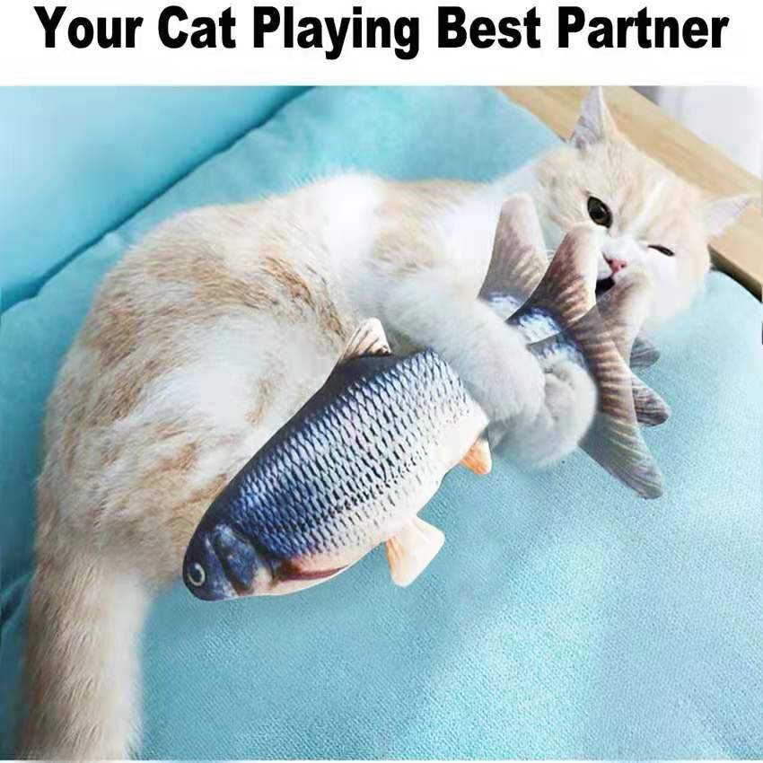Cat Toys Electric Fish With USB Charging Built-In Lithium Battery Simulation Realistic Pet Molar Interactive Toys Pet Supplies | TageUnlimited