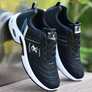 Black leather sneakers autumn man shoes  new arrival wedges sneakers men casual vulcanized shoes | TageUnlimited