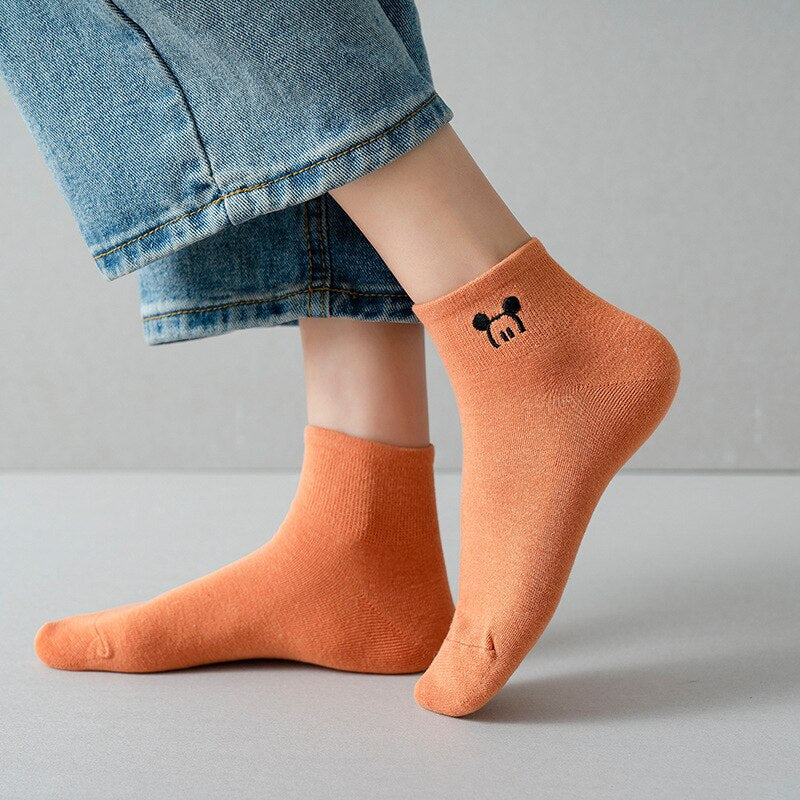 Disney Embroidered women socks shallow mouth Korean cute Japanese tide summer thin Cotton Funny street adult short boat sock | TageUnlimited