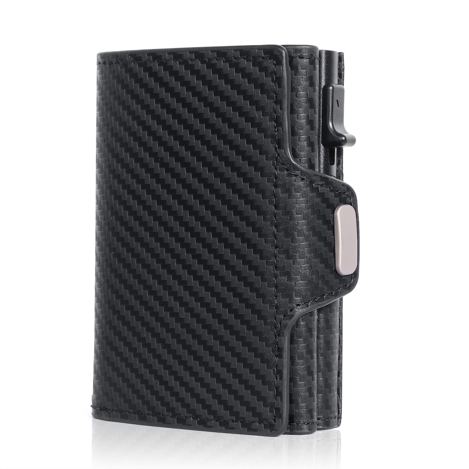 Vintage Crazy Horse Leather Men Wallets Luxury  RFID Protection Mini Metal Wallet  Zipper Coin Pocket  for Men and Women | TageUnlimited