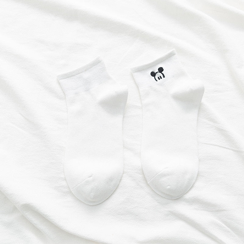 Disney Embroidered women socks shallow mouth Korean cute Japanese tide summer thin Cotton Funny street adult short boat sock | TageUnlimited
