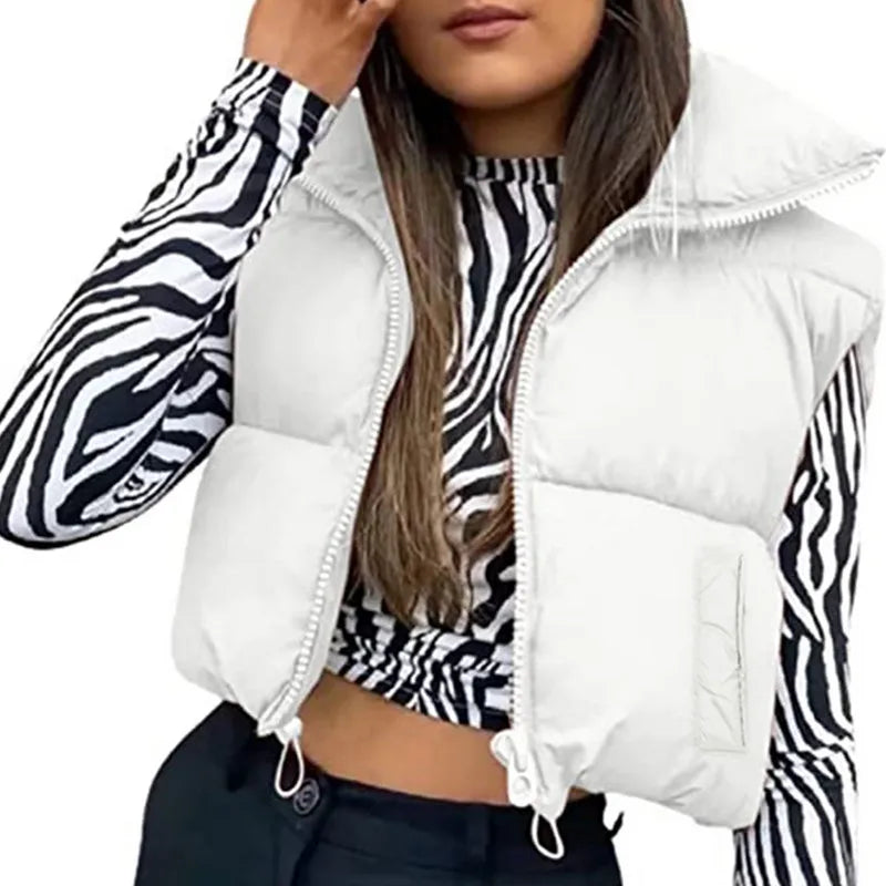 Women Autumn Winter Vest Sleeveless Jackets Waistcoat Clothing Warm Coats  Luxury Padded Puffer Vest Female Clothes