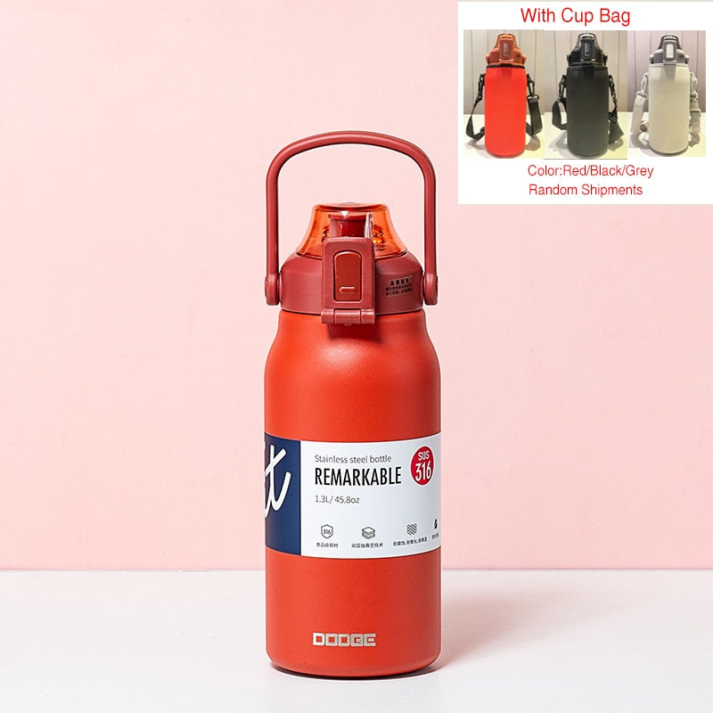 Tumbler Thermo Bottle Large Capacity With Straw Stainless Steel Thermal Water Bottle Cold and Hot Thermos Cup Vacuum Flask Gym | 0 | TageUnlimited