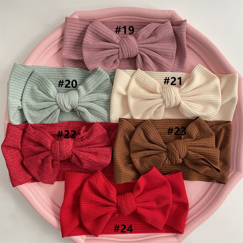 New Colors Knit Baby Headbands Rib Bow Elastic Soft Newborn Headbands for Baby Girl Children Turban Infant Kids Hair Accessories | TageUnlimited