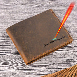 Handmade Personalised Leather Wallet for Men Slim Breif Men Wallets Short Vintage Retro Manmade Wallet Money Bags | TageUnlimited