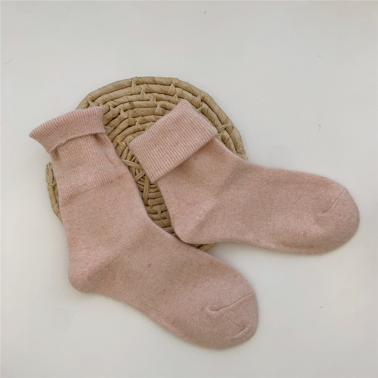 Solid Rabbit Hair Woman Socks Winter Thick Warmer Long Socks Japanese Kawaii Cute Thermal Cashmere Christmas Sock New Year Gifts | TageUnlimited