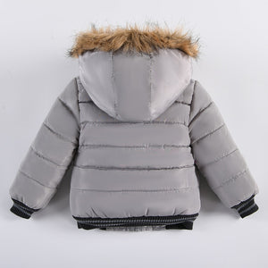 2-6 Years Autumn Winter Boys Jacket Warm Fur Collar Fashion Baby Girls Coat Hooded Zipper Outerwear Birthday Gift Kids Clothes | TageUnlimited