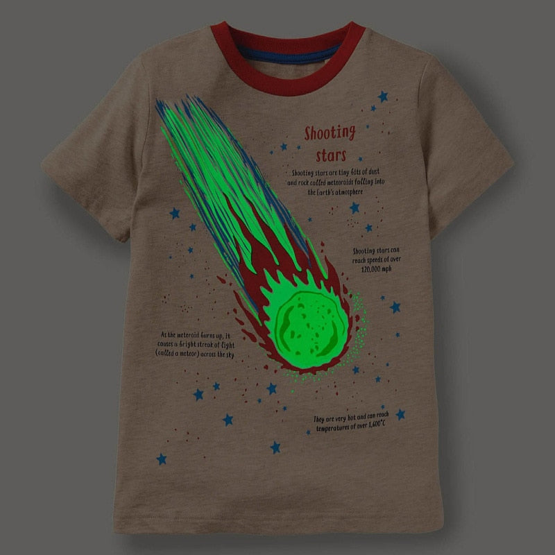 New Fashion Boys T-shirt Summer Luminous Dinosaur Animal Cotton Causal Clothes Lovely Tops for Kids 2-7 year | TageUnlimited