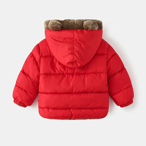 Baby Hooded Cotton Outerwear New Children's Thick Fleece Coat Cashmere Padded Jackets Boys Girls Warm Coats 1-5Y