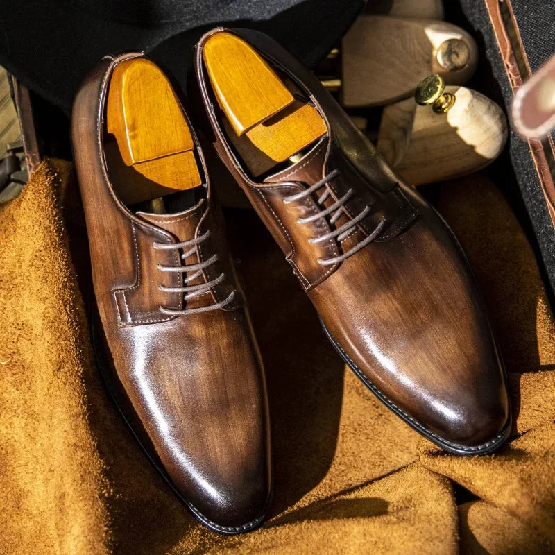 Luxury Men's Leather Shoes High Quality Men's Shoes Pointed Oxford Wedding Leather Men Dress Shoes Gentleman Office Man Shoe