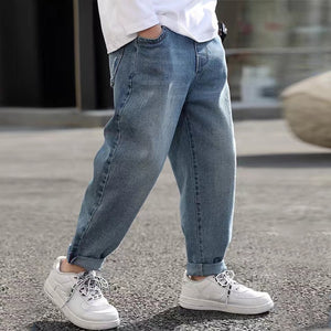 IENENS Boys Jeans Denim Trousers Kids Clothes Children Clothes Spring Young Boy Straight Cowboy Trousers Casual Pants 4-11 Years | TageUnlimited