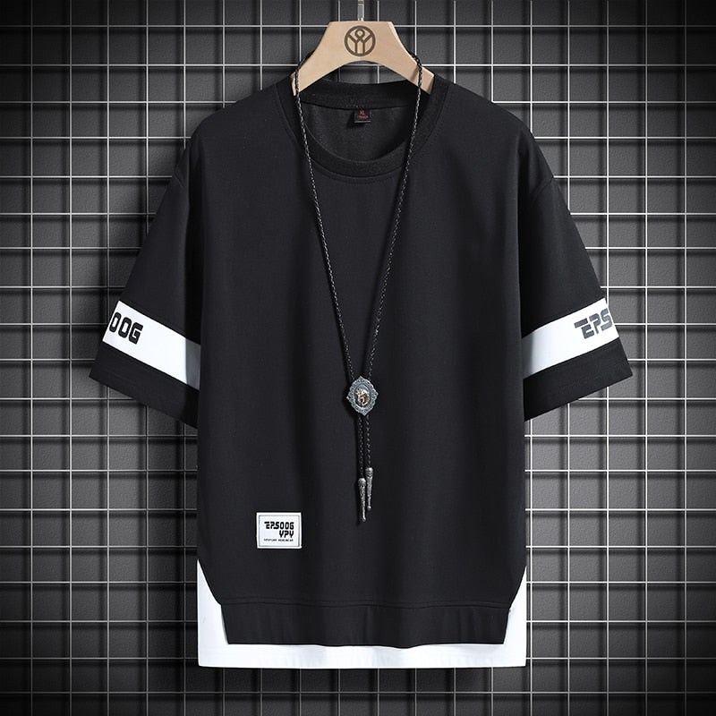 Hip Hop Loose Mens Streetwear T-shirts Casual Classic  Summer Short Sleeves Black White Tshirt Tees Plus Oversize 5XL 6XL | TageUnlimited