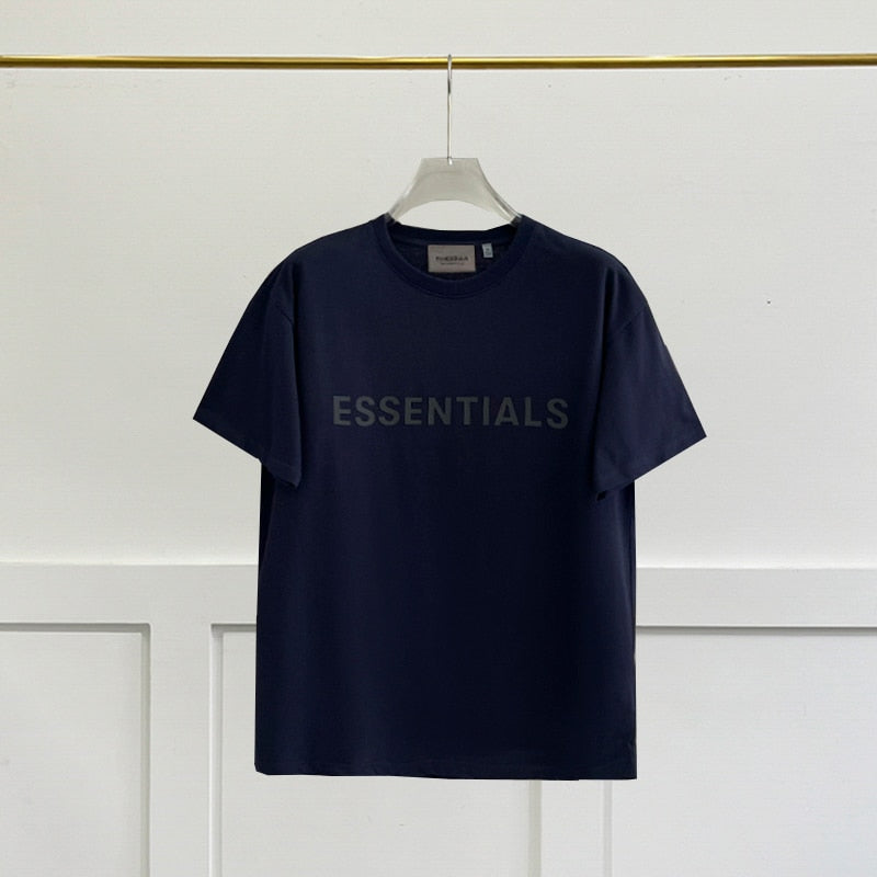 ESSENTIALS T-shirt Loose Rubber Letter logo Ovesized Short Sleeve Hip hop Unisex 100% Cotton Sports Tees | TageUnlimited