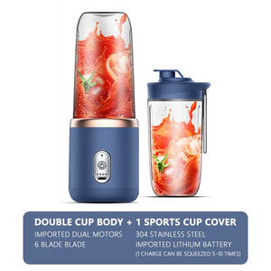 6 Blades Juicer Cup 400ML USB Smoothie Blender Cup Mini Charging Fruit Squeezer Food Mixer Ice Crusher Portable Wireless Juicers | TageUnlimited