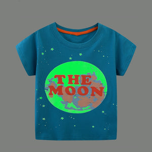 New Fashion Boys T-shirt Summer Luminous Dinosaur Animal Cotton Causal Clothes Lovely Tops for Kids 2-7 year | TageUnlimited