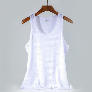 Men Casual Tank Summer Bodybuilding Fitness Muscle Singlet Man&#39;s Clothes Sleeveless Slim Fit Vest Mesh Quick-Drying Vest Hot | TageUnlimited